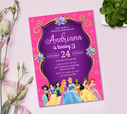 Princess Family Birthday Invitation