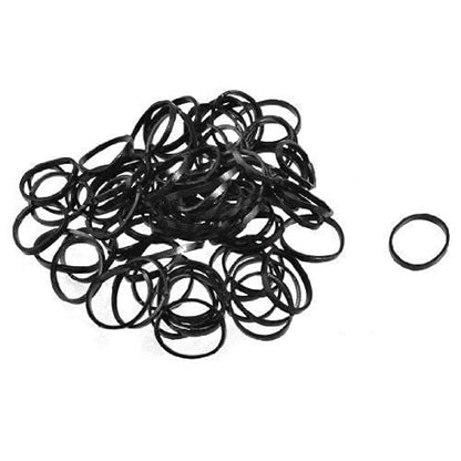 Cool Boss Disco Hair Rubber Bands | Black | Pack of 100 for Women/Girls