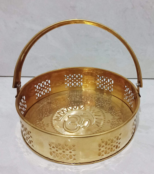 Pooja Basket Brass 8 inches