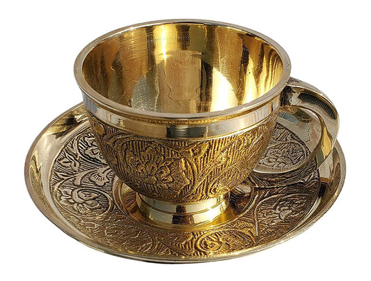 Tea Cup And saucer Brass 2 inches