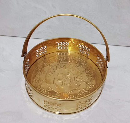 Pooja Basket Brass 8 inches