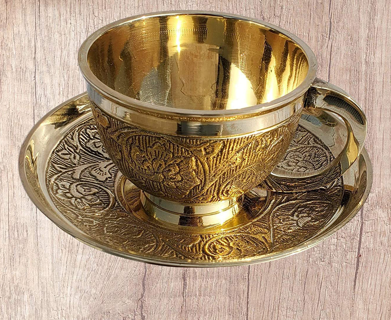 Tea Cup And saucer Brass 2 inches