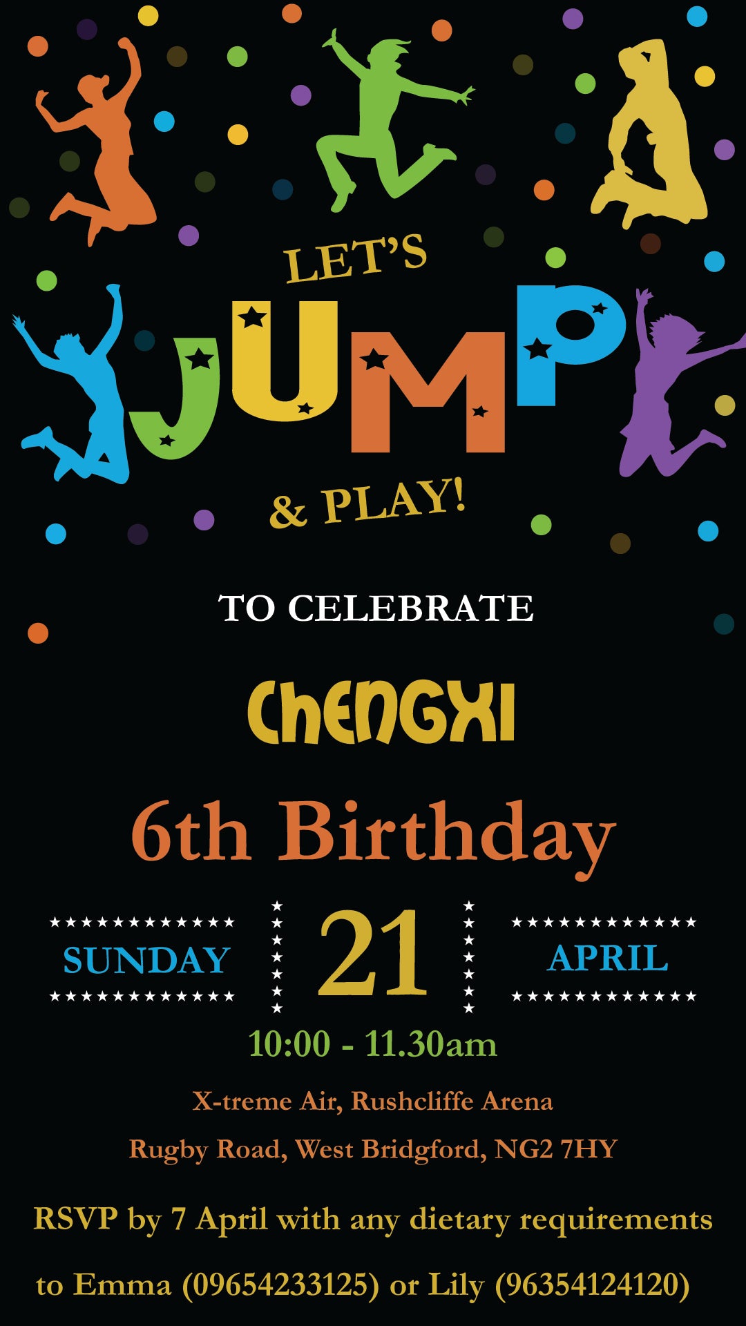 Jump Theme Birthday Invitation