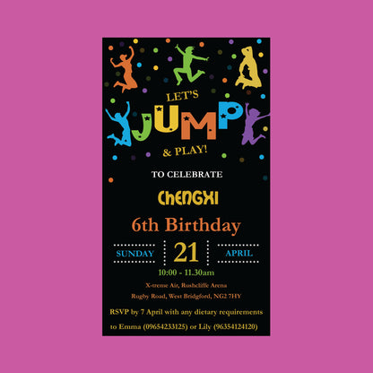 Jump Theme Birthday Invitation