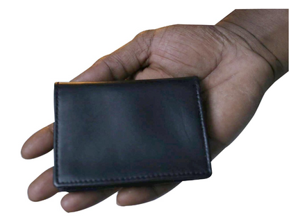 Coolboss Black Leather Unisex Card Case