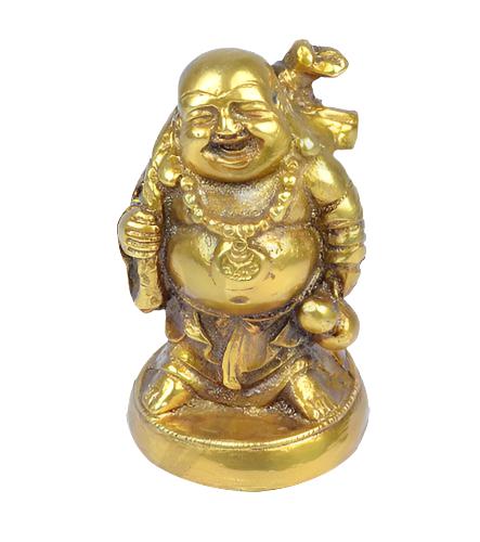 3.5 inches Laughing Buddha Brass Statue