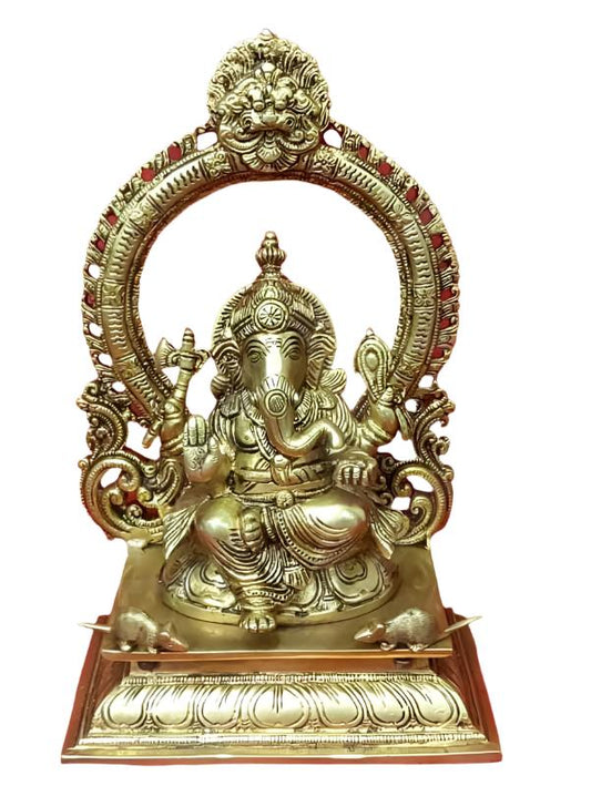 Ganesh Idol Brass 12  Inches