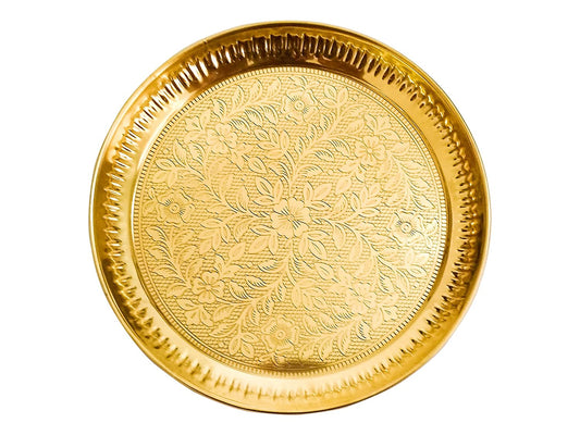 Aarti Pooja Plate Brass 8 inches