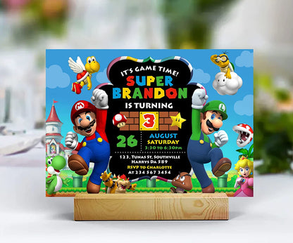 Super Mario Birthday Invitation Template
