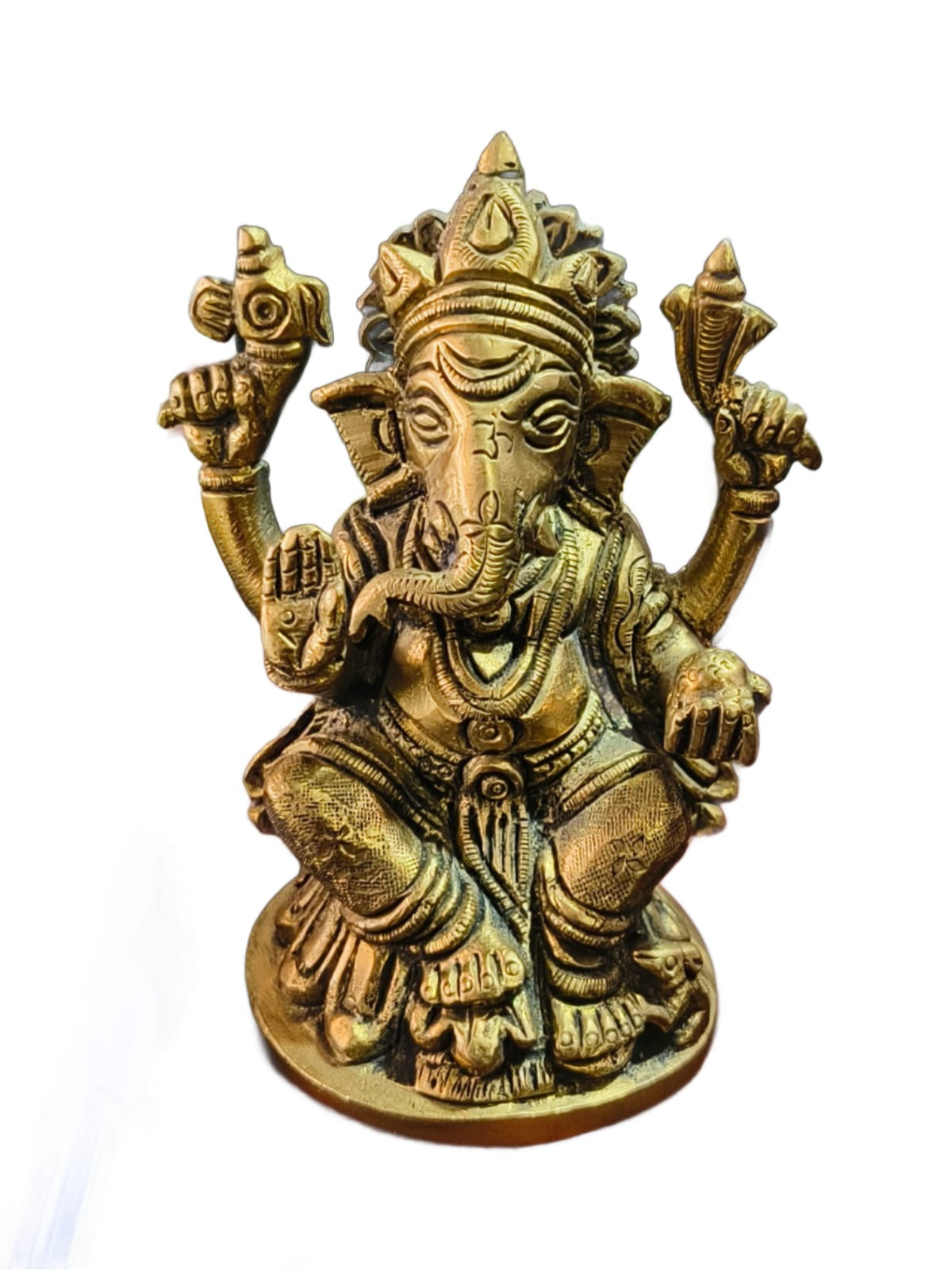 Brass Ganesha 11cm valampuri