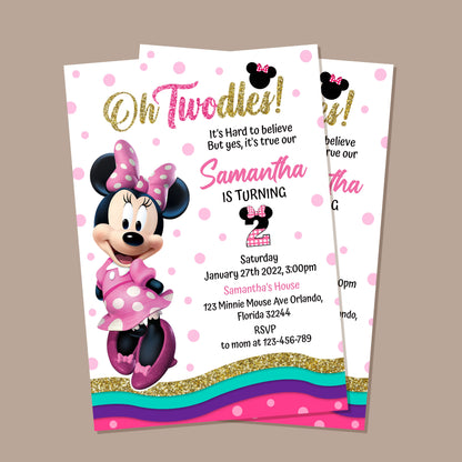 Pink Minnie Invite V2 Birthday Invitation