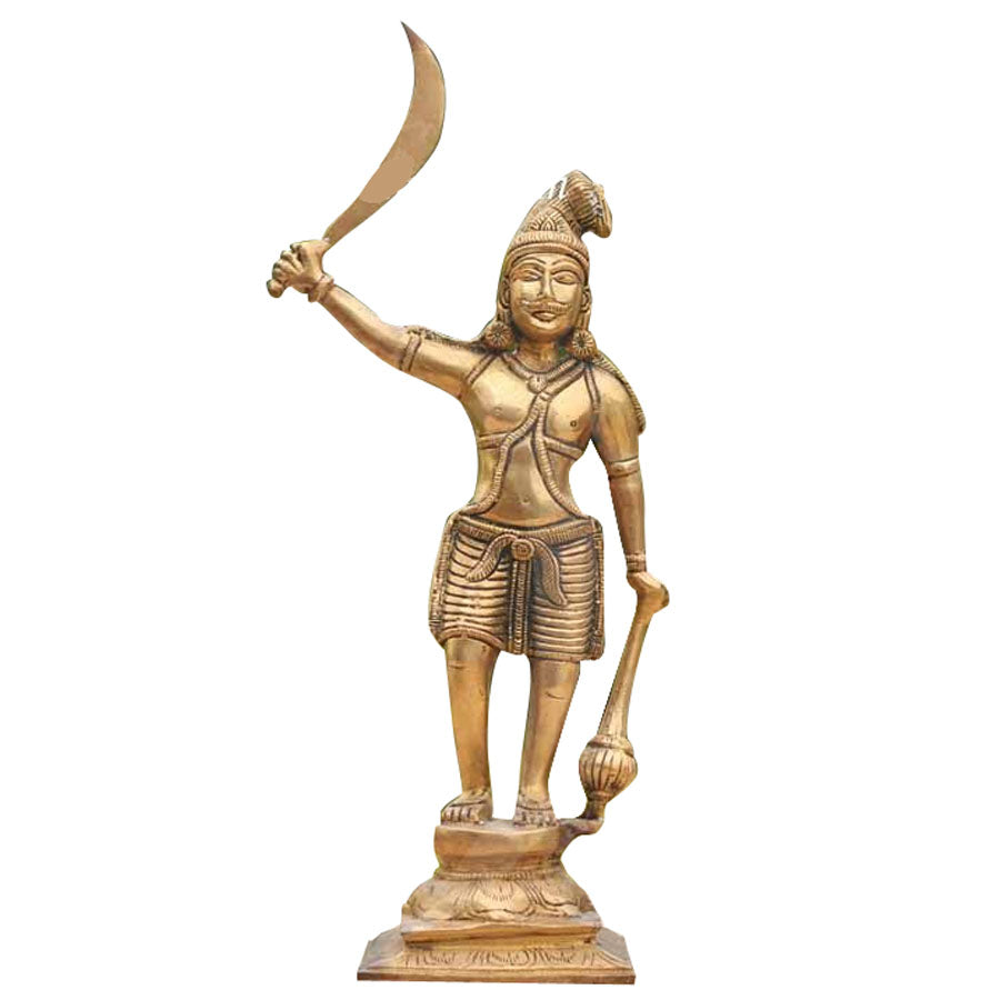 Madurai Verean Ayyanar Brass Statue 15"