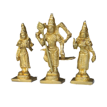 Murugan Valli Deivaanai Statue Brass 4.5 inches