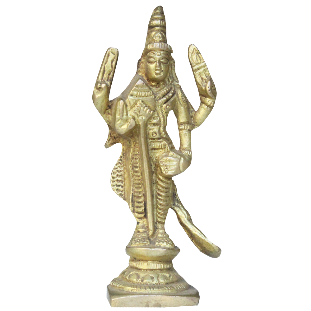 Lord Murugan Statue Brass 4 inches