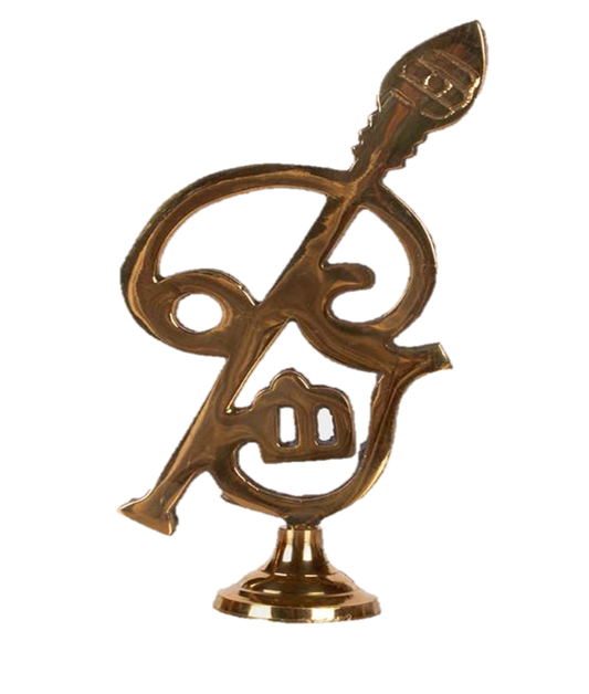 Karthikeya Vel with Om Stand Brass 6.2 inches