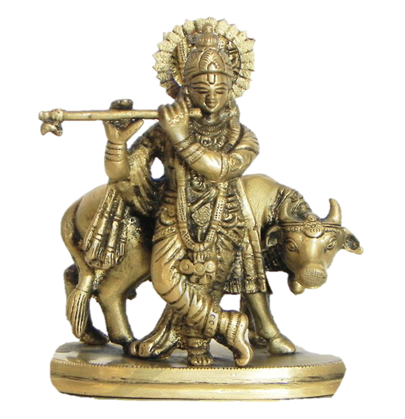 Lord Krishna Statue Brass 4.4 inches