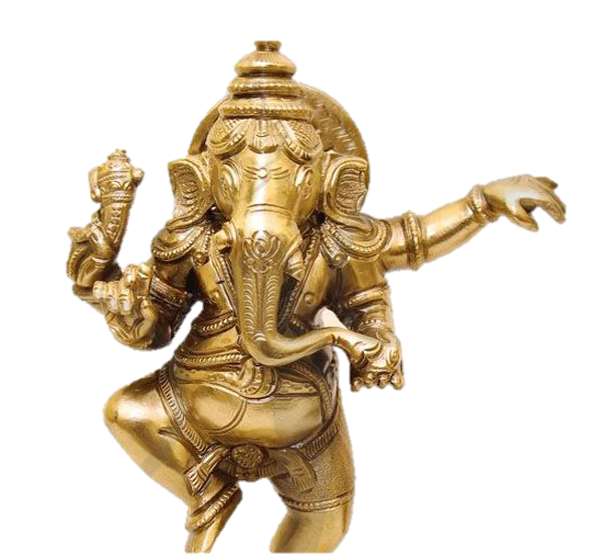 Nritya Ganapathi Statue Brass 7.2 inches