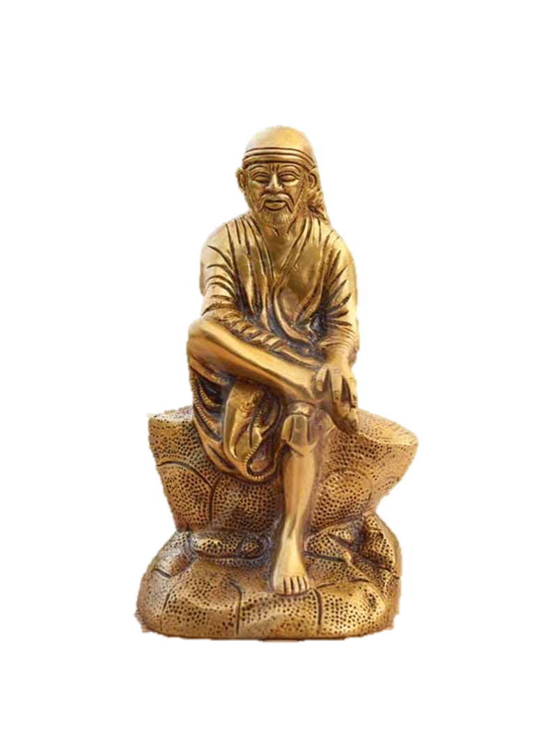 Lord Sai Baba Statue Brass 8.5 inches