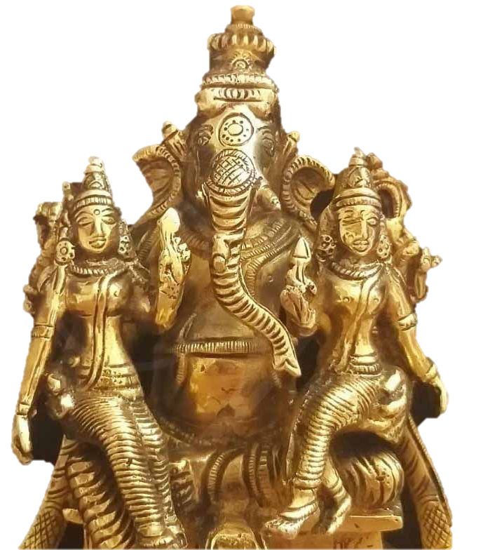 Siddhi Riddhi Vinayagar Statue Brass 7 Inches
