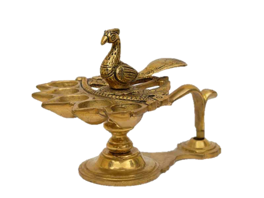 Peacock standing Brass Diya 5 Inches