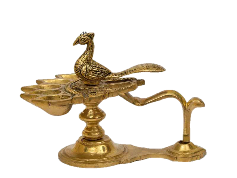 Peacock standing Brass Diya 5 Inches