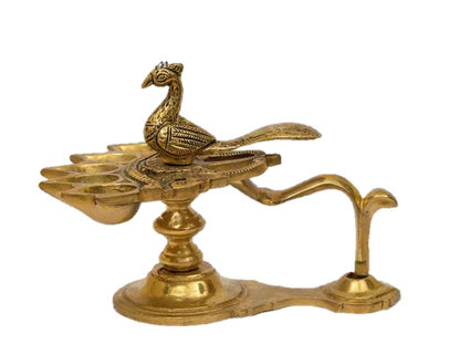 Peacock standing Brass Diya 5 Inches