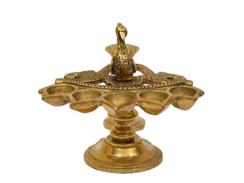 Peacock standing Brass Diya 5 Inches