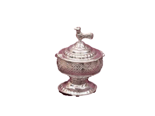 Kumkum chandan Cup Silver 3 Inches