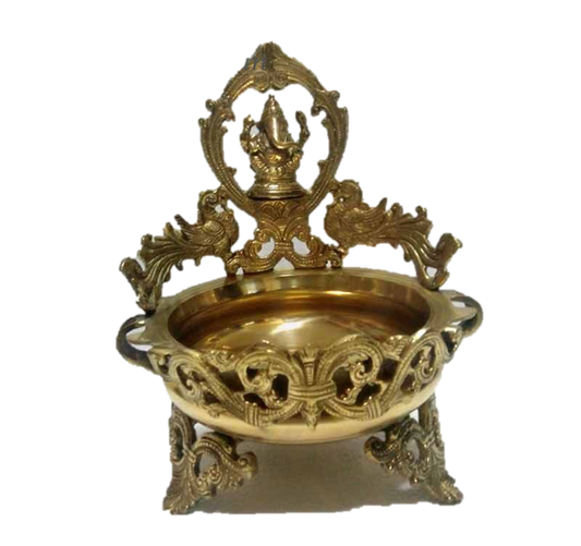 Ganesha Brass Uruli 10 Inches