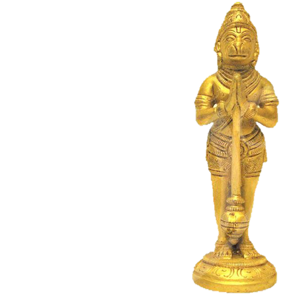 Hanuman Standing Statue Brass 3.3 Inches