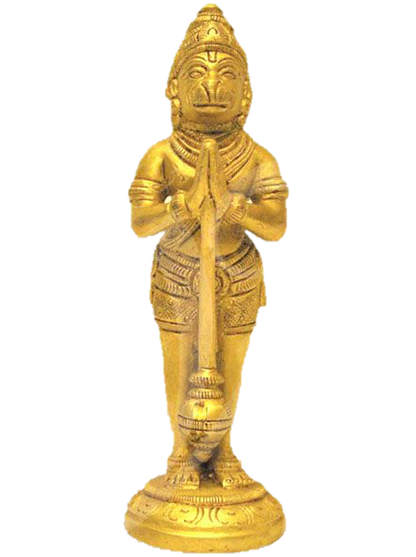 Hanuman Standing Statue Brass 3.3 Inches