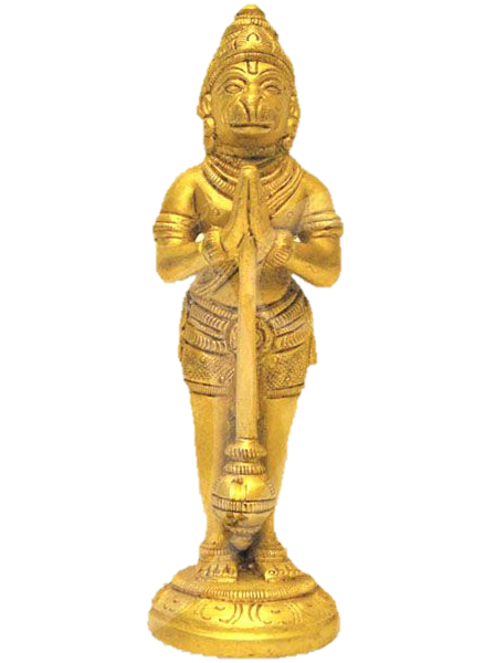 Hanuman Standing Statue Brass 3.3 Inches