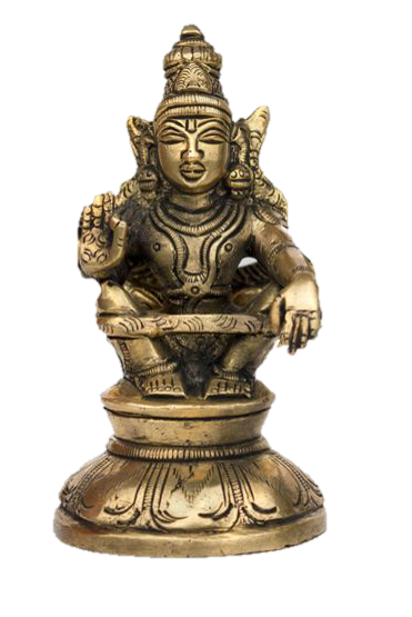 Lord Ayyappan Statue Brass 4 Inches