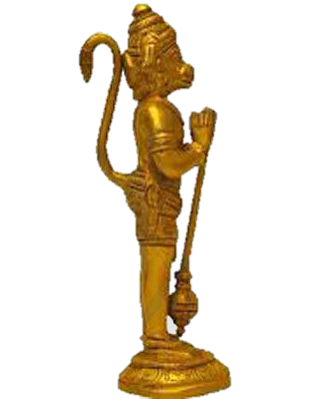 Hanuman Standing Statue Brass 3.3 Inches