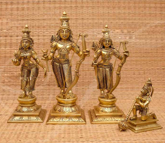 Lord Rama Seetha Lakshman And Hanuman Statue Brass 15 Inches