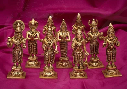 Navagraha idols Brass 5.5 Inches