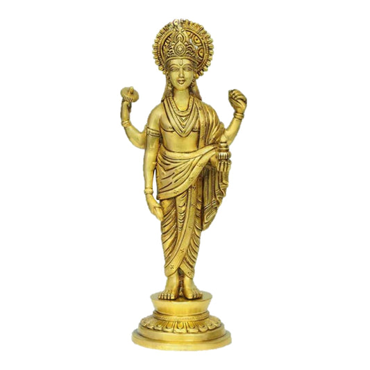 Dhanvantari Brass Statue Idol 12inches