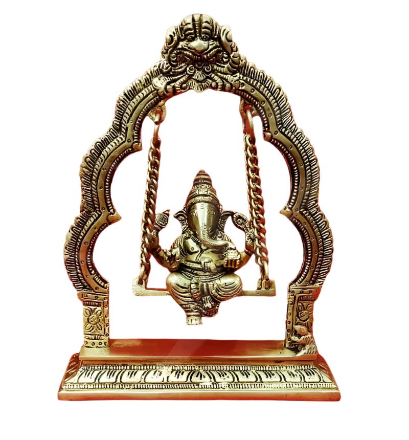 Lord Ganesha Statue Brass 9 inches