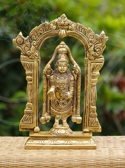 Lord Venkateswara Brass Statue 8 Inches