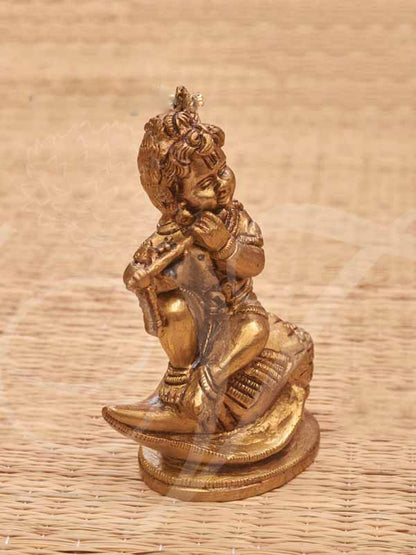 Krishna Statue Brass 4.5 Inches