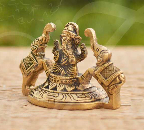 Ganesh Statue  Brass 2.5 Inches