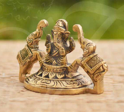 Ganesh Statue  Brass 2.5 Inches