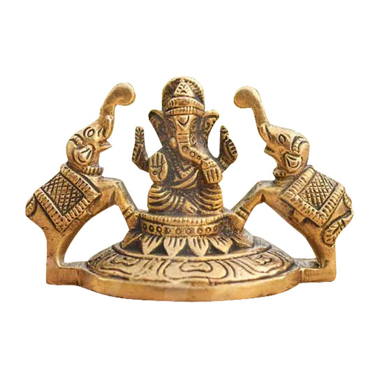 Ganesha Statue Brass 2.5"