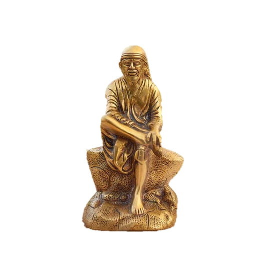 Lord Sai Baba Brass Statue 8.5"