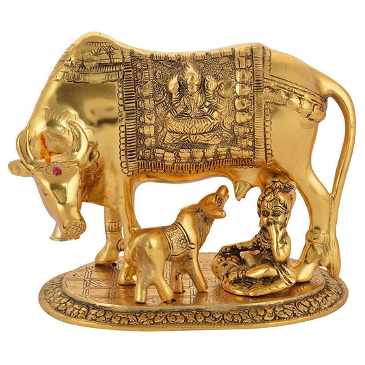 Kamadhenu Cow Statue Brass 5 inches
