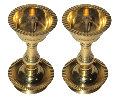 Coolboss Nanda vilakku, 2 Pack, Kerala Brass Oil Lamp