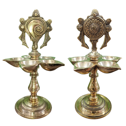 Shanku Chakra Brass Lamp