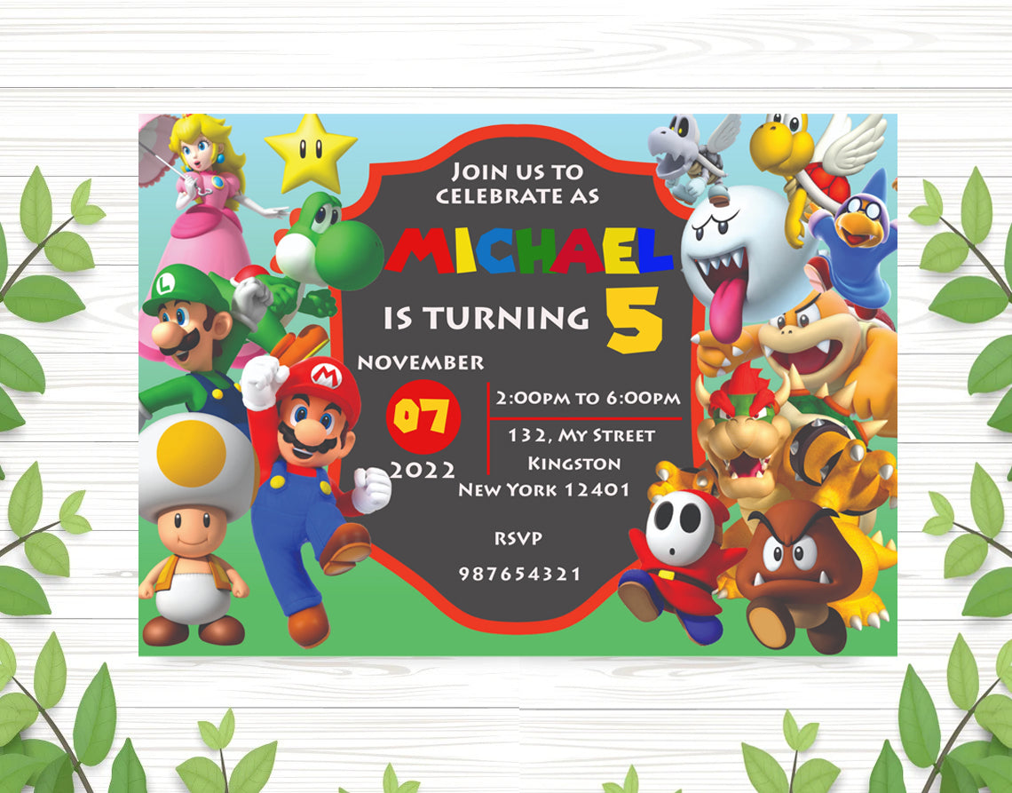 Super Mario Birthday Invitation CB0127